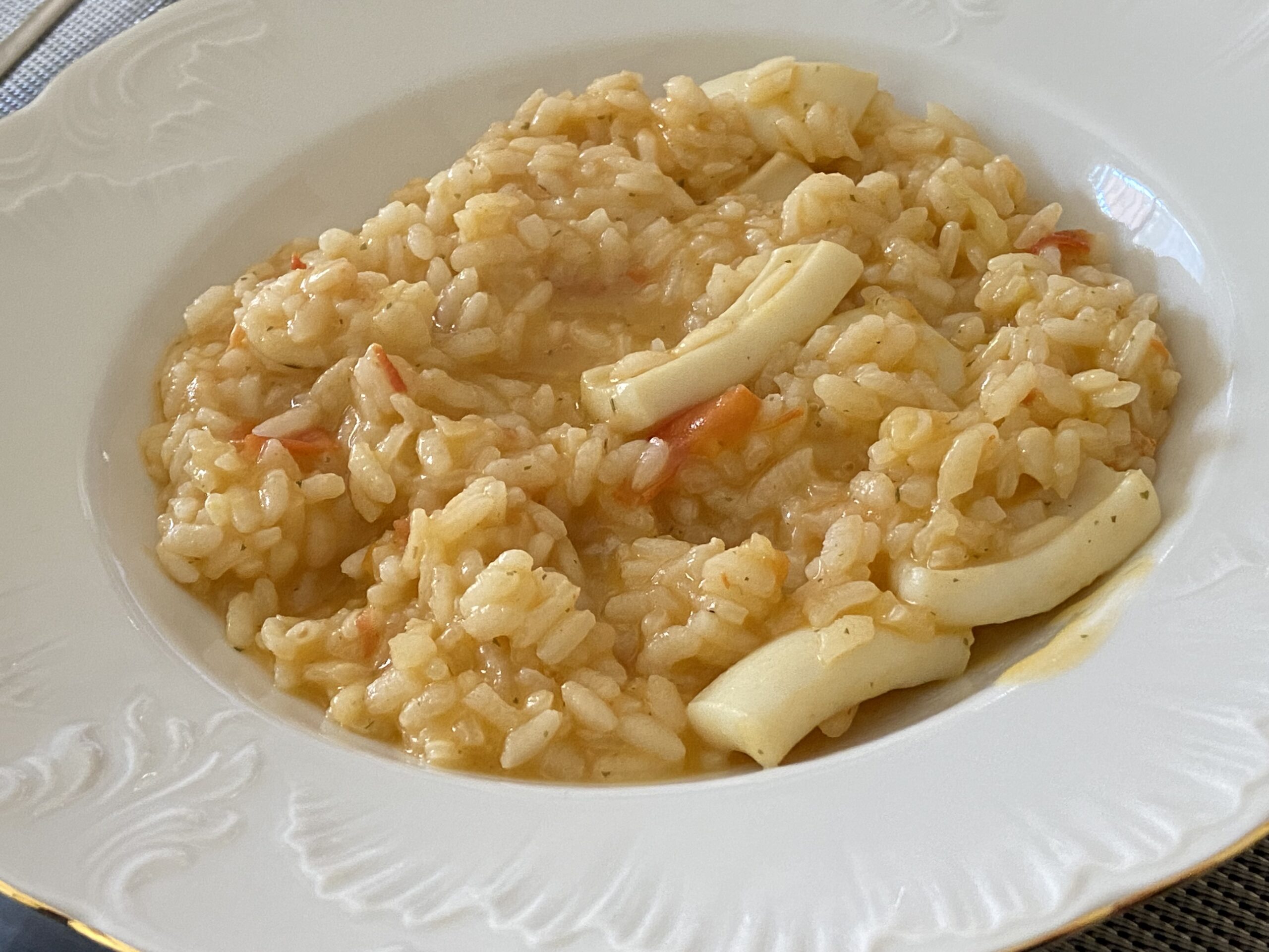 Arroz caldoso con calamares y gambas con Thermomix